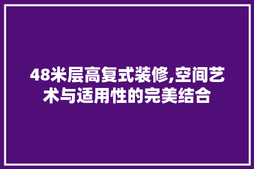 48米层高复式装修,空间艺术与适用性的完美结合 家居装修