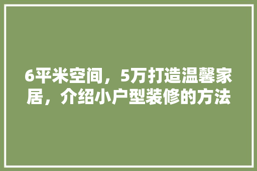 6平米空间，5万打造温馨家居，介绍小户型装修的方法 卧室装修