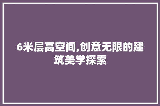 6米层高空间,创意无限的建筑美学探索 现代风格装饰