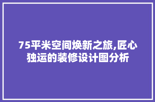 75平米空间焕新之旅,匠心独运的装修设计图分析 家居装修