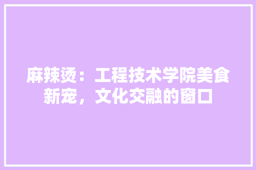 麻辣烫：工程技术学院美食新宠，文化交融的窗口 室内设计