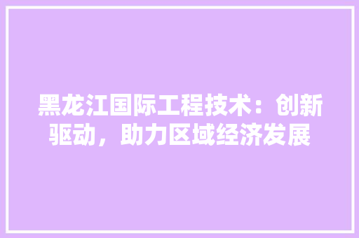 黑龙江国际工程技术：创新驱动，助力区域经济发展