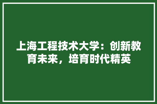 上海工程技术大学：创新教育未来，培育时代精英 地板材料