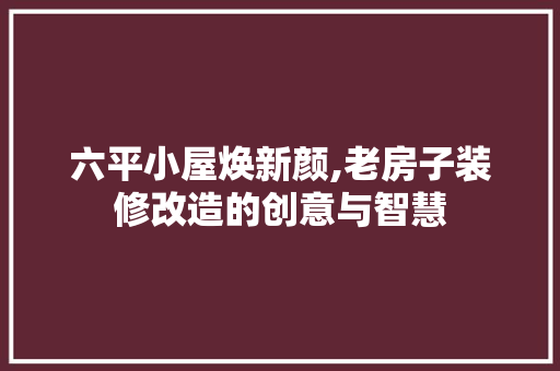 六平小屋焕新颜,老房子装修改造的创意与智慧 客厅装修