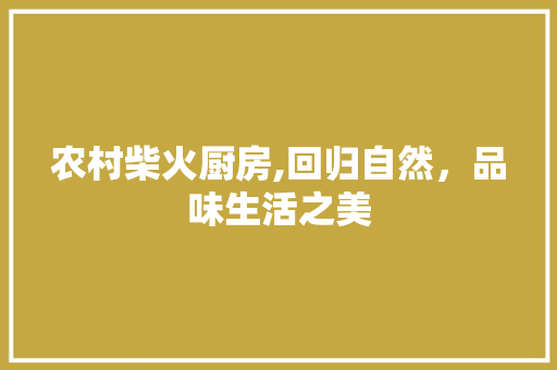 农村柴火厨房,回归自然，品味生活之美 家居装修