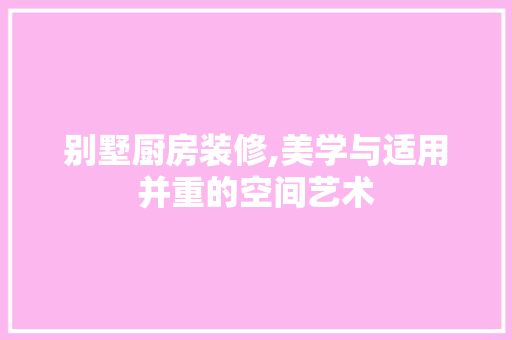 别墅厨房装修,美学与适用并重的空间艺术 地板材料