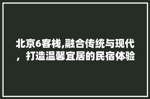 北京6客栈,融合传统与现代，打造温馨宜居的民宿体验