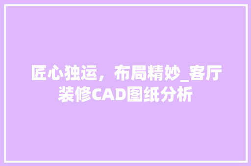匠心独运，布局精妙_客厅装修CAD图纸分析 室内设计