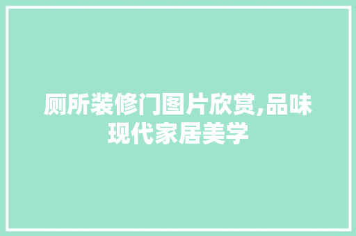厕所装修门图片欣赏,品味现代家居美学 客厅装修