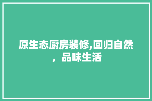 原生态厨房装修,回归自然，品味生活 现代风格装饰