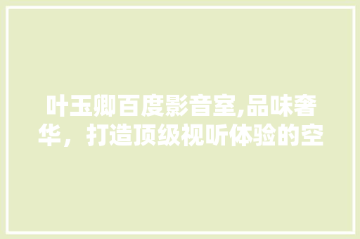 叶玉卿百度影音室,品味奢华，打造顶级视听体验的空间艺术