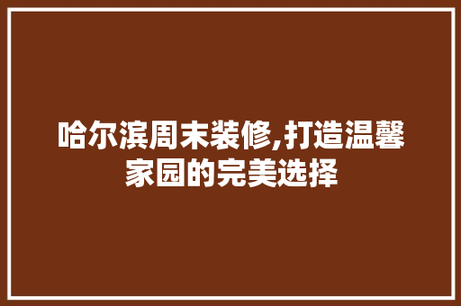 哈尔滨周末装修,打造温馨家园的完美选择 家居装修