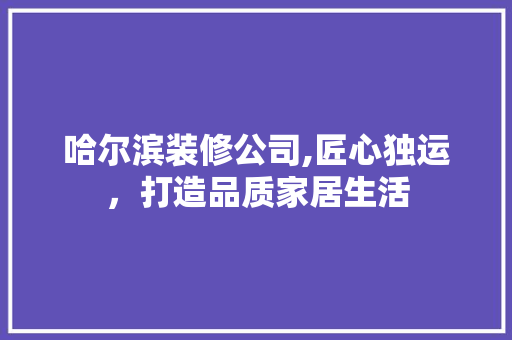 哈尔滨装修公司,匠心独运，打造品质家居生活 现代风格装饰