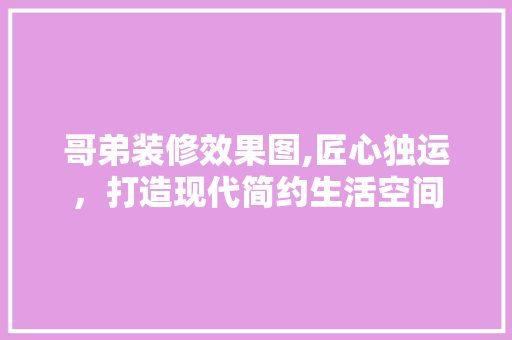 哥弟装修效果图,匠心独运，打造现代简约生活空间 木雕艺术