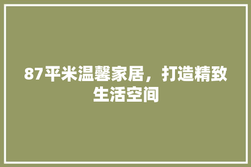 87平米温馨家居，打造精致生活空间 软装设计