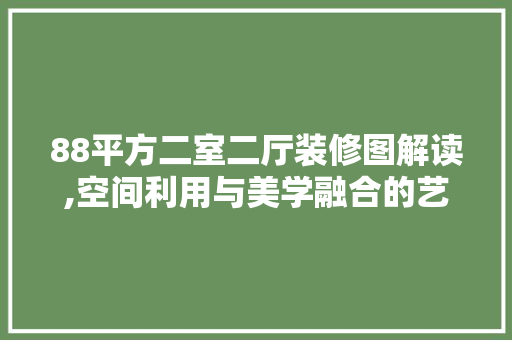 88平方二室二厅装修图解读,空间利用与美学融合的艺术 家居装修
