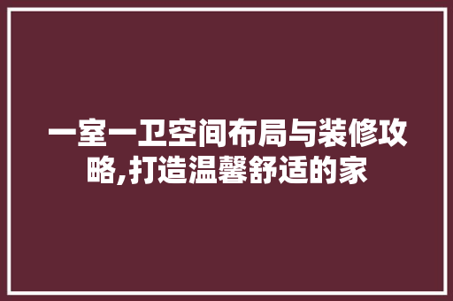 一室一卫空间布局与装修攻略,打造温馨舒适的家 客厅装修