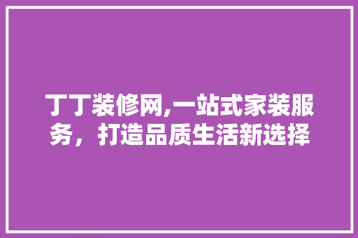 丁丁装修网,一站式家装服务，打造品质生活新选择