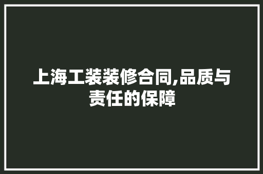 上海工装装修合同,品质与责任的保障 客厅装修