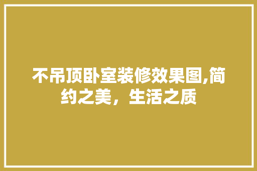 不吊顶卧室装修效果图,简约之美，生活之质 家居装修