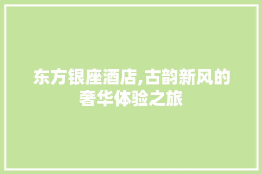 东方银座酒店,古韵新风的奢华体验之旅 软装设计