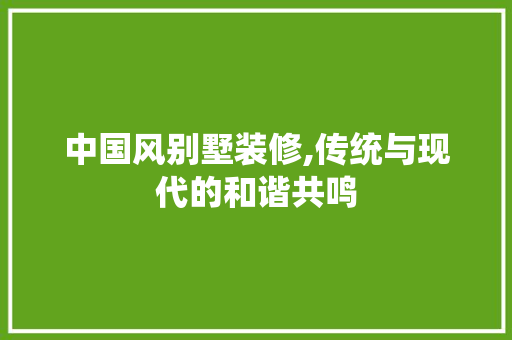 中国风别墅装修,传统与现代的和谐共鸣 卧室装修