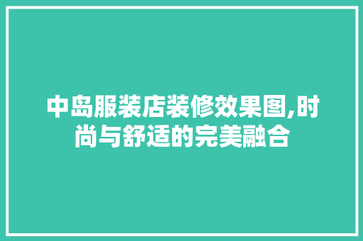 中岛服装店装修效果图,时尚与舒适的完美融合