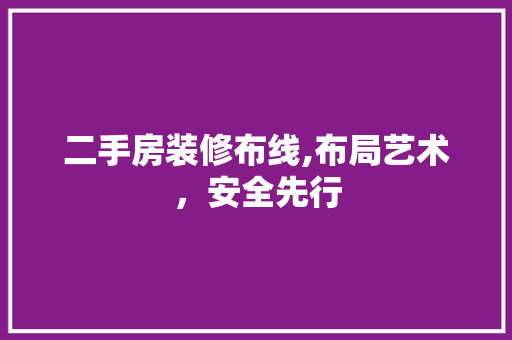 二手房装修布线,布局艺术，安全先行 室内设计