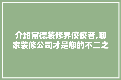 介绍常德装修界佼佼者,哪家装修公司才是您的不二之选 地板材料