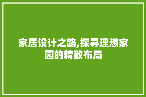 家居设计之路,探寻理想家园的精致布局 地板材料