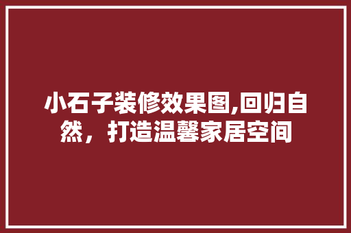小石子装修效果图,回归自然，打造温馨家居空间 现代风格装饰