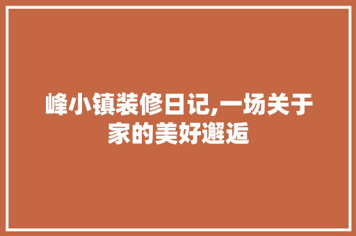 峰小镇装修日记,一场关于家的美好邂逅 客厅装修