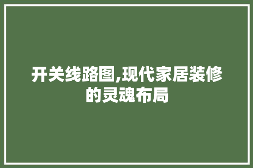 开关线路图,现代家居装修的灵魂布局 客厅装修