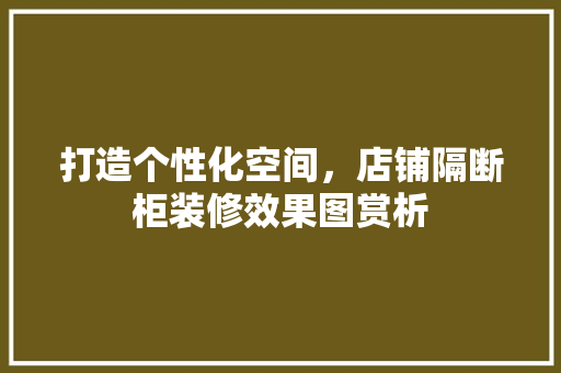 打造个性化空间，店铺隔断柜装修效果图赏析 地板材料