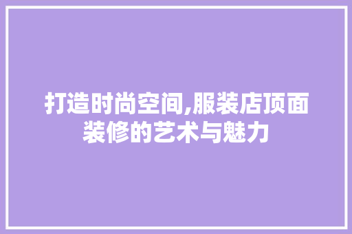 打造时尚空间,服装店顶面装修的艺术与魅力 卧室装修