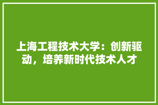 上海工程技术大学：创新驱动，培养新时代技术人才 地板材料