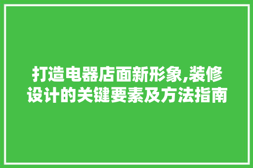 打造电器店面新形象,装修设计的关键要素及方法指南 地板材料