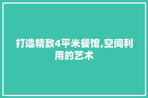 打造精致4平米餐馆,空间利用的艺术 现代风格装饰