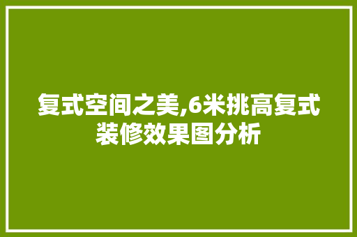复式空间之美,6米挑高复式装修效果图分析