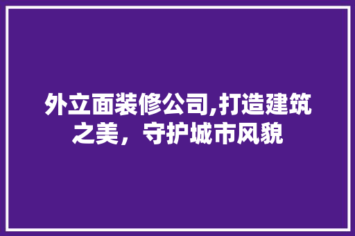 外立面装修公司,打造建筑之美，守护城市风貌 地板材料