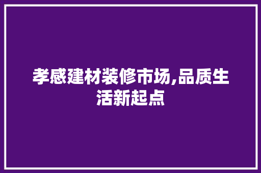 孝感建材装修市场,品质生活新起点 现代风格装饰