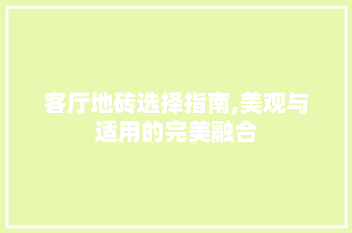 客厅地砖选择指南,美观与适用的完美融合 地板材料