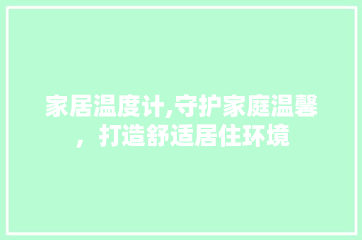 家居温度计,守护家庭温馨，打造舒适居住环境 家居装修