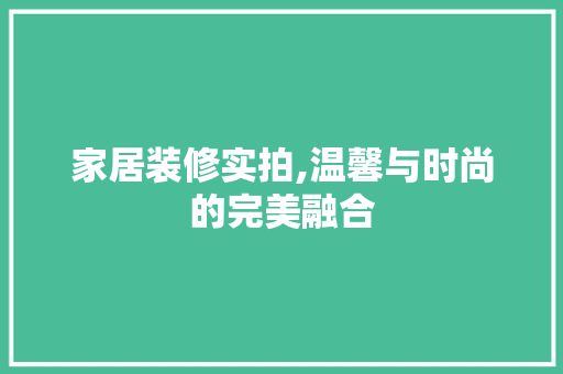 家居装修实拍,温馨与时尚的完美融合 室内设计