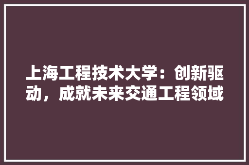 上海工程技术大学：创新驱动，成就未来交通工程领域的璀璨明珠 地板材料