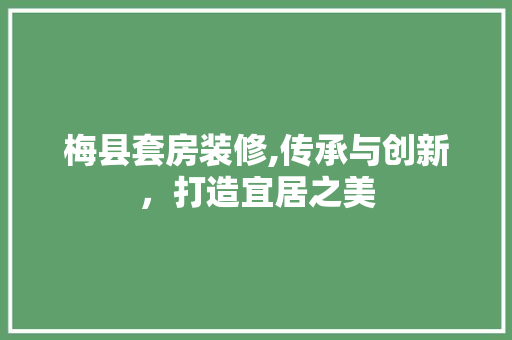 梅县套房装修,传承与创新，打造宜居之美 客厅装修