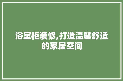 浴室柜装修,打造温馨舒适的家居空间 卧室装修