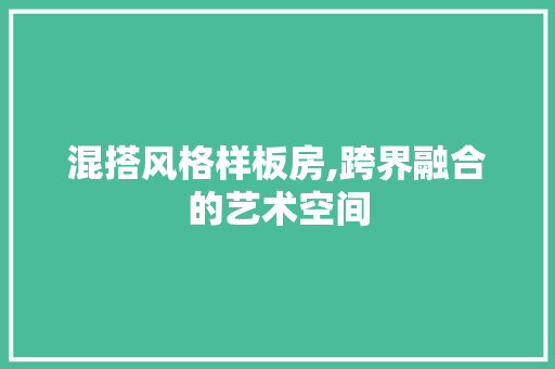 混搭风格样板房,跨界融合的艺术空间 现代风格装饰