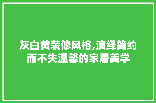 灰白黄装修风格,演绎简约而不失温馨的家居美学 客厅装修