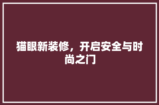 猫眼新装修，开启安全与时尚之门 木雕艺术